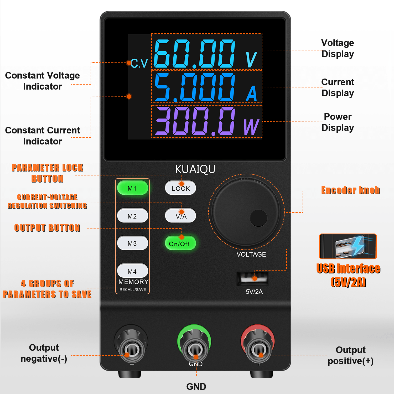 KUAIQU SPPS605D-232 300W alime - Programmable Dc Power Supply 60V 5A avis et prix
